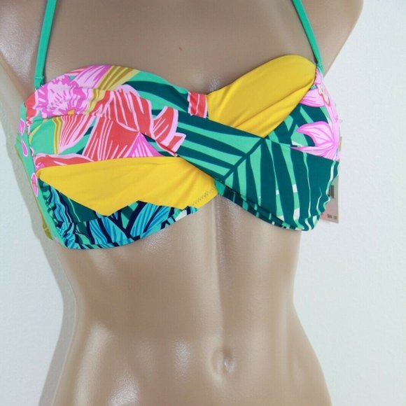 NWT Trina Turk Bandeau Twist Bikini set size 12 TERRA NOSTRA - Picture 4 of 5